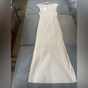 Quince Beige Ribbed Maxi Dress